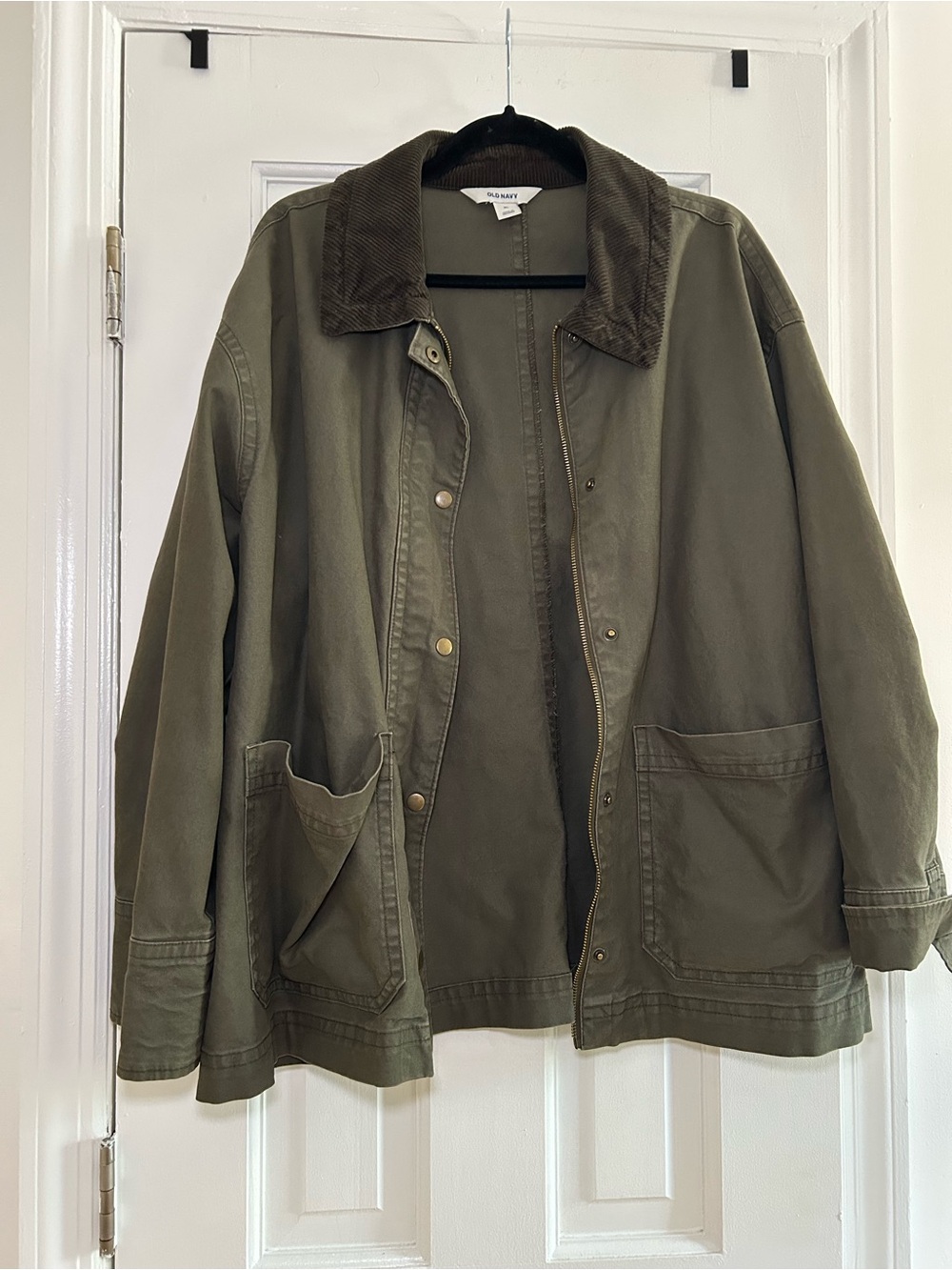 Old Navy Olive Green Utility Jacket with Corduroy Collar